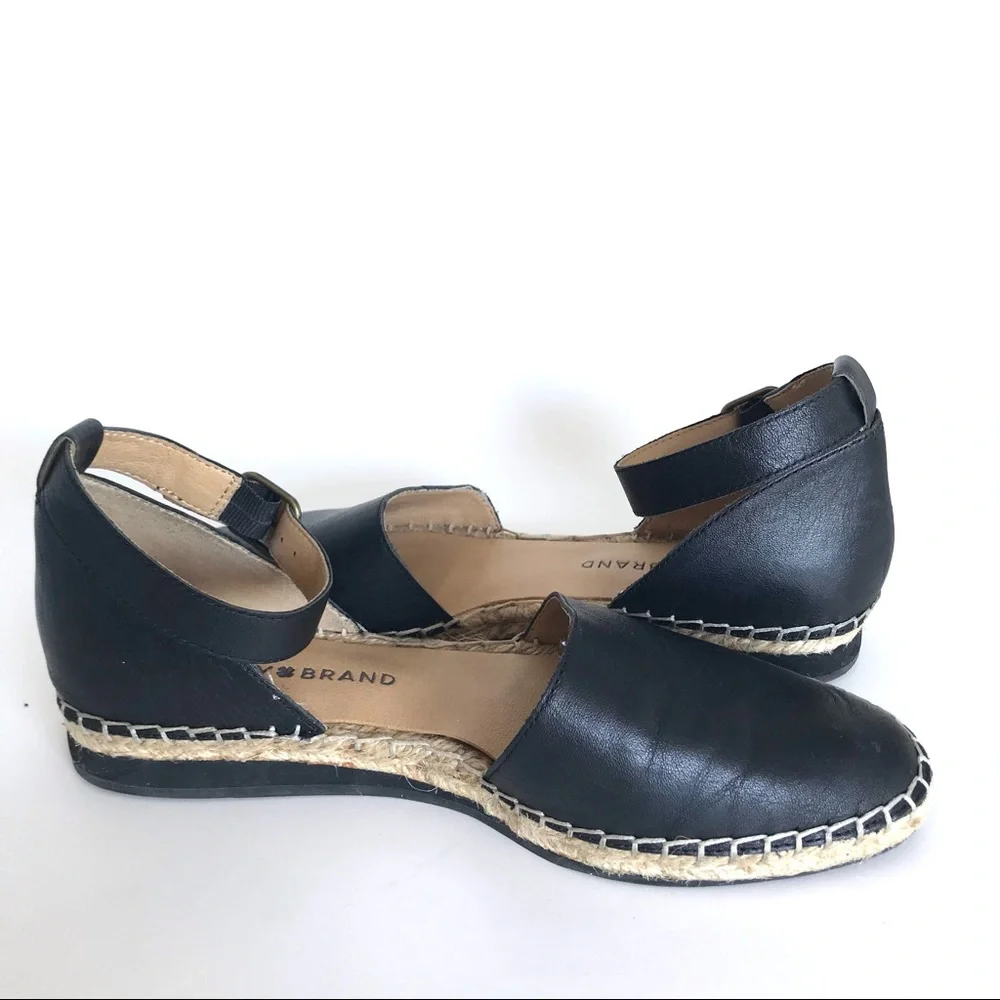 🖤 Lucky Black Leather Reniya Espadrilles 🖤 - Picture 7 of 10